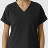 NURTUR Women's Drop Shoulder Tunic Scrub Top - Black neckline