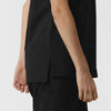 NURTUR Women's Drop Shoulder Tunic Scrub Top - Black side hem vent