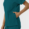 NURTUR Women's Drop Shoulder Tunic Scrub Top - Caribbean side pocket