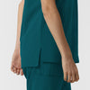 NURTUR Women's Drop Shoulder Tunic Scrub Top - Caribbean side hem vent