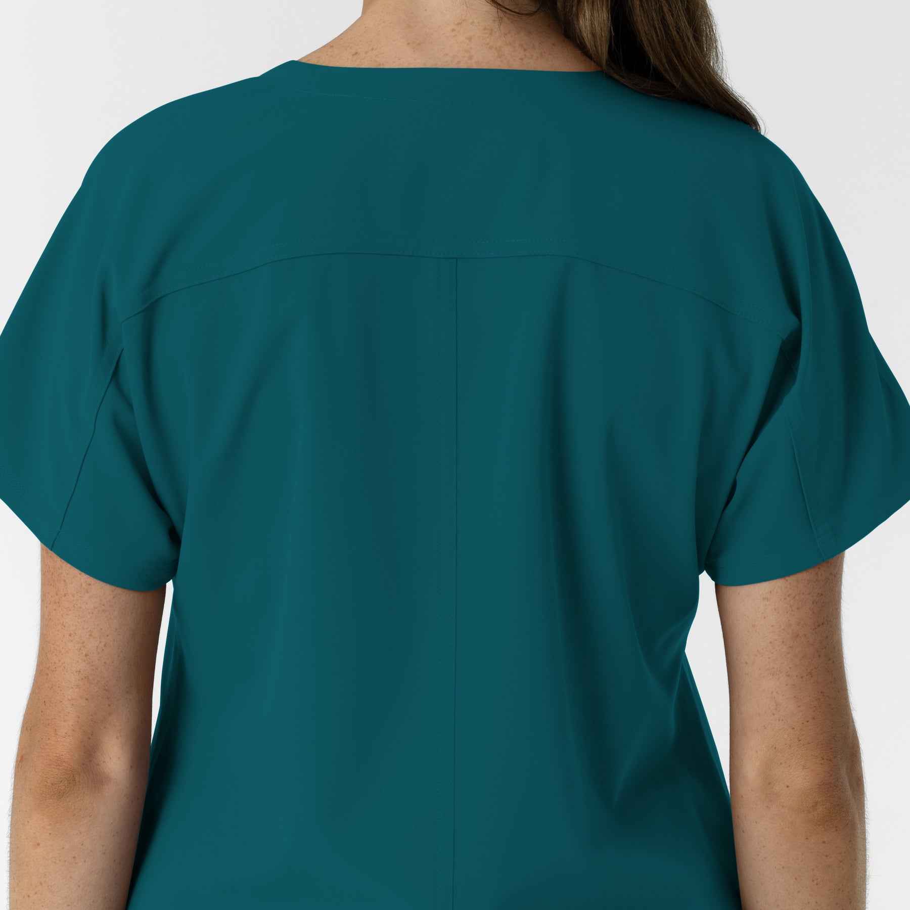 NURTUR Women's Drop Shoulder Tunic Scrub Top - Caribbean back detail