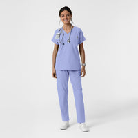 NURTUR Women's Drop Shoulder Tunic Scrub Top Ceil Blue full scrub set
