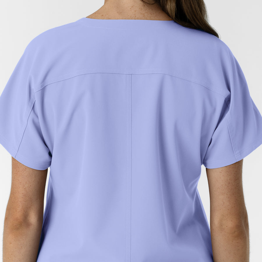 NURTUR Women's Drop Shoulder Tunic Scrub Top - Ceil Blue