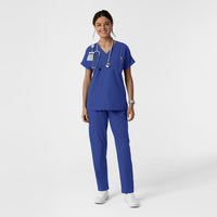 NURTUR Women's Drop Shoulder Tunic Scrub Top - Galaxy Blue scrub set