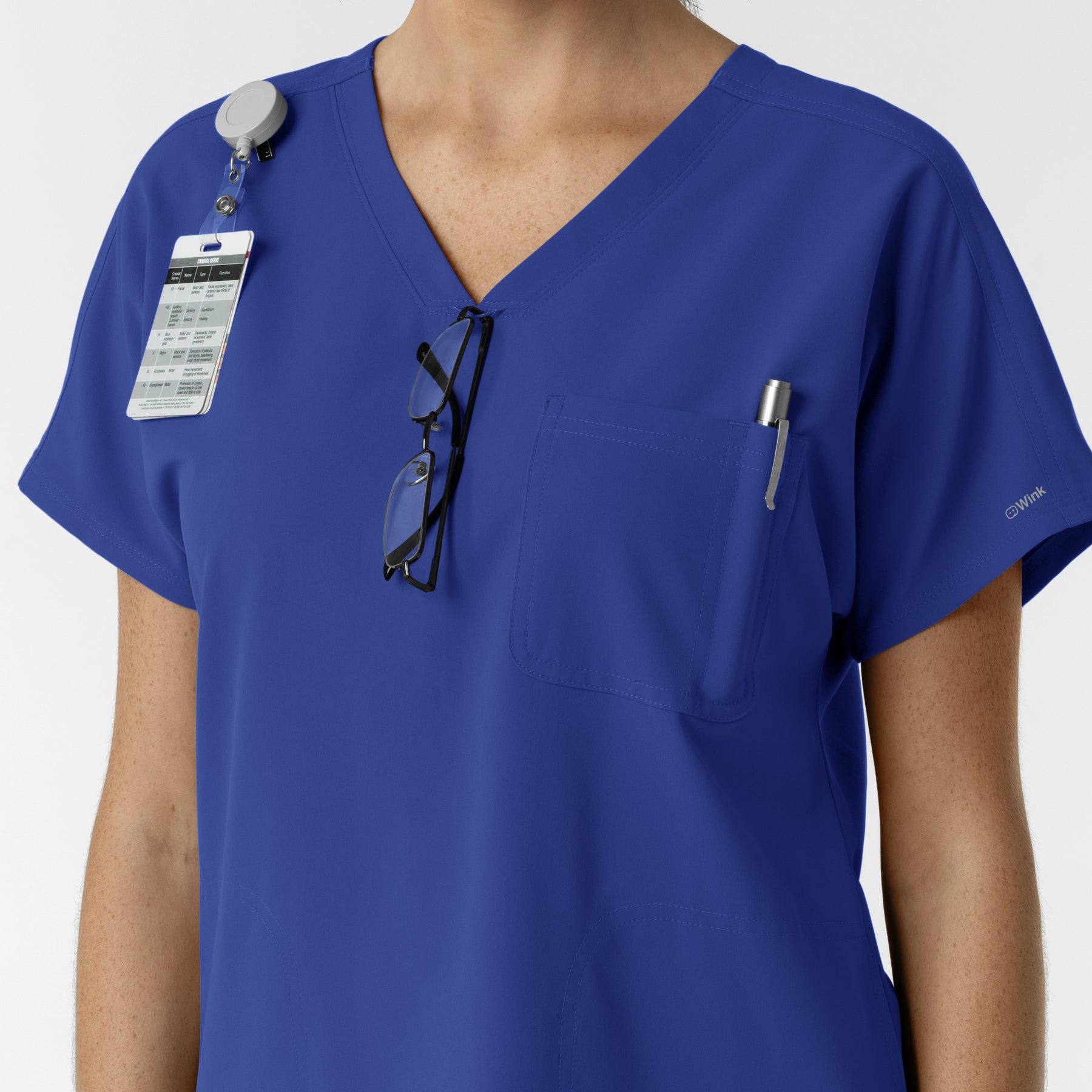 NURTUR Women's Drop Shoulder Tunic Scrub Top - Galaxy Blue accessories