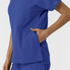 NURTUR Women's Drop Shoulder Tunic Scrub Top - Galaxy Blue side pocket