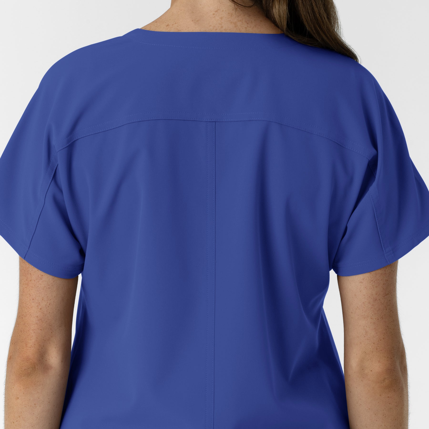 NURTUR Women's Drop Shoulder Tunic Scrub Top - Galaxy Blue back detail