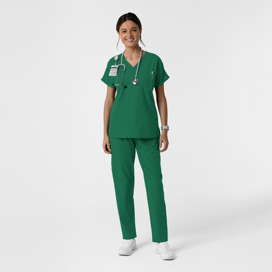 NURTUR Women's Drop Shoulder Tunic Scrub Top Hunter full scrub set