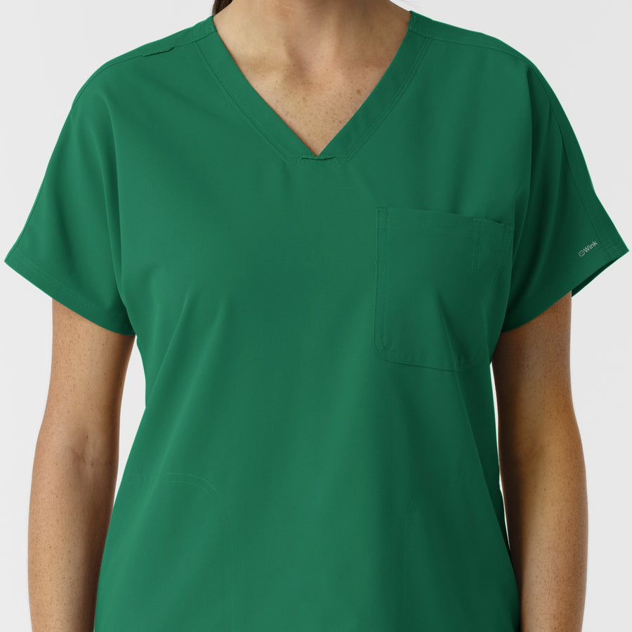 NURTUR Women's Drop Shoulder Tunic Scrub Top Hunter front detail