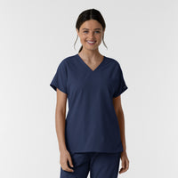 NURTUR Women's Drop Shoulder Tunic Scrub Top - Navy