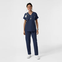NURTUR Women's Drop Shoulder Tunic Scrub Top - Navy scrub set
