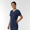 NURTUR Women's Drop Shoulder Tunic Scrub Top - Navy side