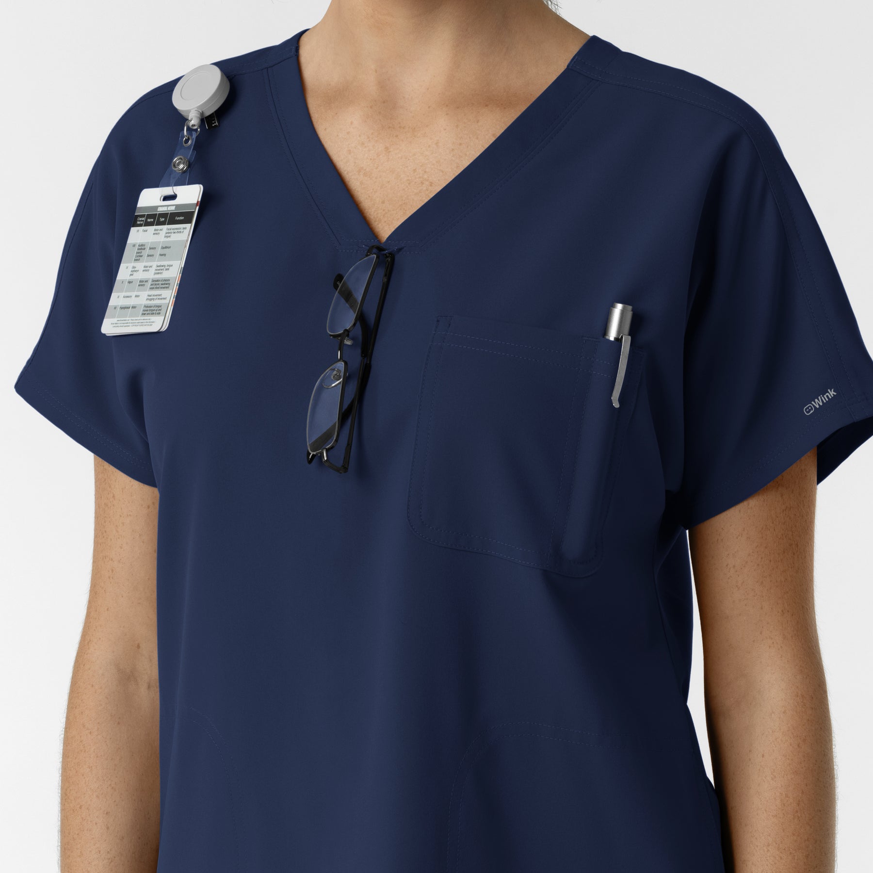 NURTUR Women's Drop Shoulder Tunic Scrub Top - Navy accessories