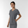 NURTUR Women's Drop Shoulder Tunic Scrub Top - Pewter side