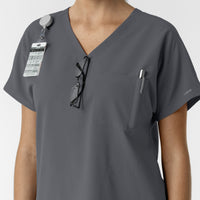 NURTUR Women's Drop Shoulder Tunic Scrub Top - Pewter accessories