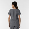 NURTUR Women's Drop Shoulder Tunic Scrub Top Pewter back view