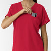 Nurtur Women's Drop Shoulder Tunic Scrub Top - Red