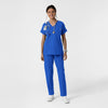 NURTUR Women's Drop Shoulder Tunic Scrub Top - Royal scrub set