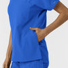 NURTUR Women's Drop Shoulder Tunic Scrub Top - Royal side pocket