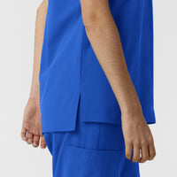 NURTUR Women's Drop Shoulder Tunic Scrub Top - Royal side vent
