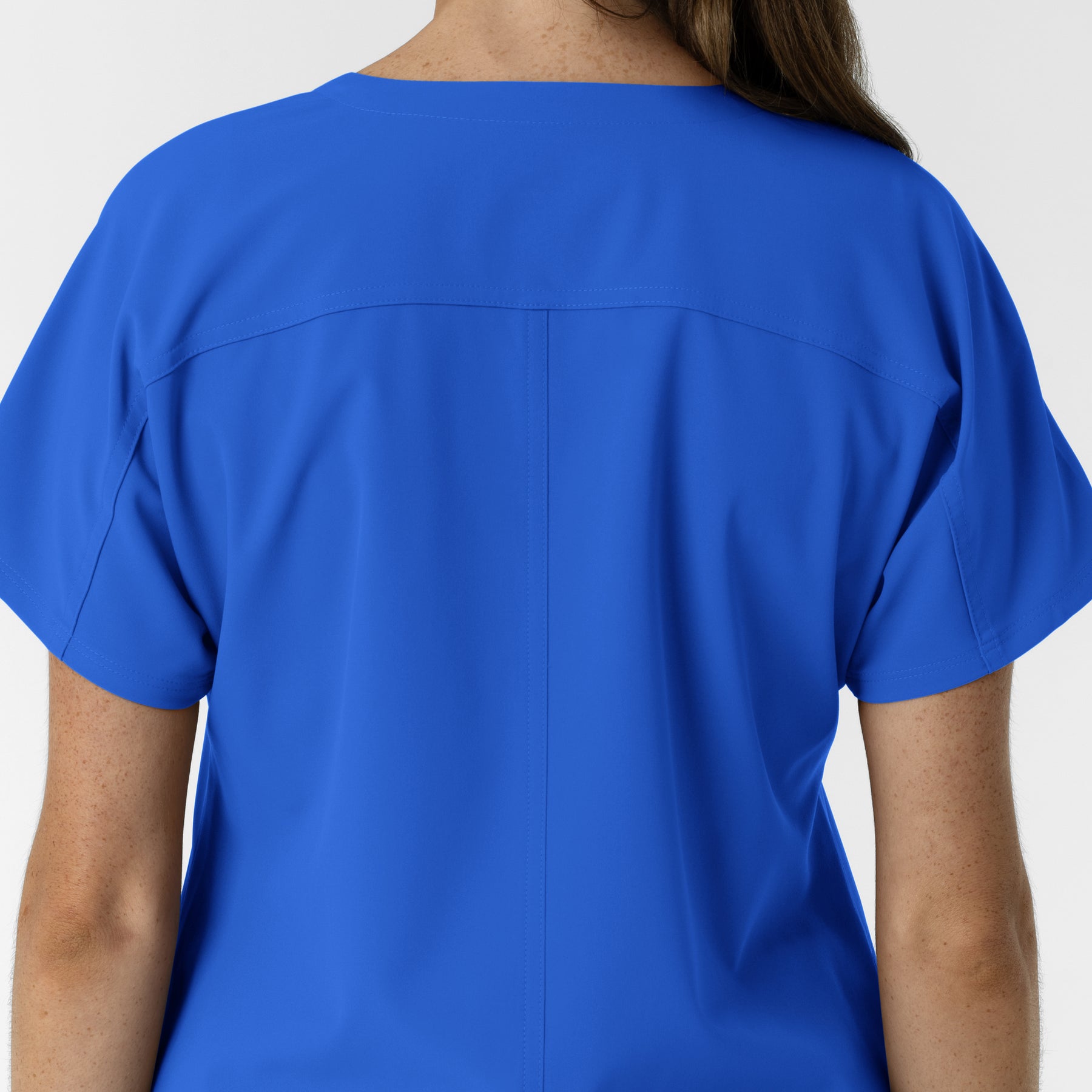 NURTUR Women's Drop Shoulder Tunic Scrub Top - Royal back detail