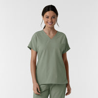 NURTUR Women's Drop Shoulder Tunic Scrub Top - Sage