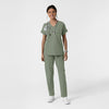 NURTUR Women's Drop Shoulder Tunic Scrub Top - Sage scrub set