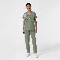 NURTUR Women's Drop Shoulder Tunic Scrub Top - Sage scrub set