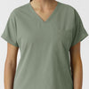 NURTUR Women's Drop Shoulder Tunic Scrub Top - Sage neckline