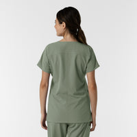 NURTUR Women's Drop Shoulder Tunic Scrub Top Sage back view