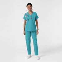 Nurtur Women's Straight Leg Cargo Scrub Pant - Teal Blue