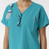 Nurtur Women's Drop Shoulder Tunic Scrub Top - Teal Blue