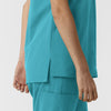 Nurtur Women's Drop Shoulder Tunic Scrub Top - Teal Blue