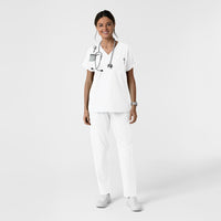 NURTUR Women's Drop Shoulder Tunic Scrub Top - White scrub set