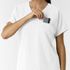 NURTUR Women's Drop Shoulder Tunic Scrub Top - White chest pocket