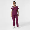 NURTUR Women's Drop Shoulder Tunic Scrub Top - Wine scrub set