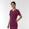 NURTUR Women's Drop Shoulder Tunic Scrub Top - Wine side