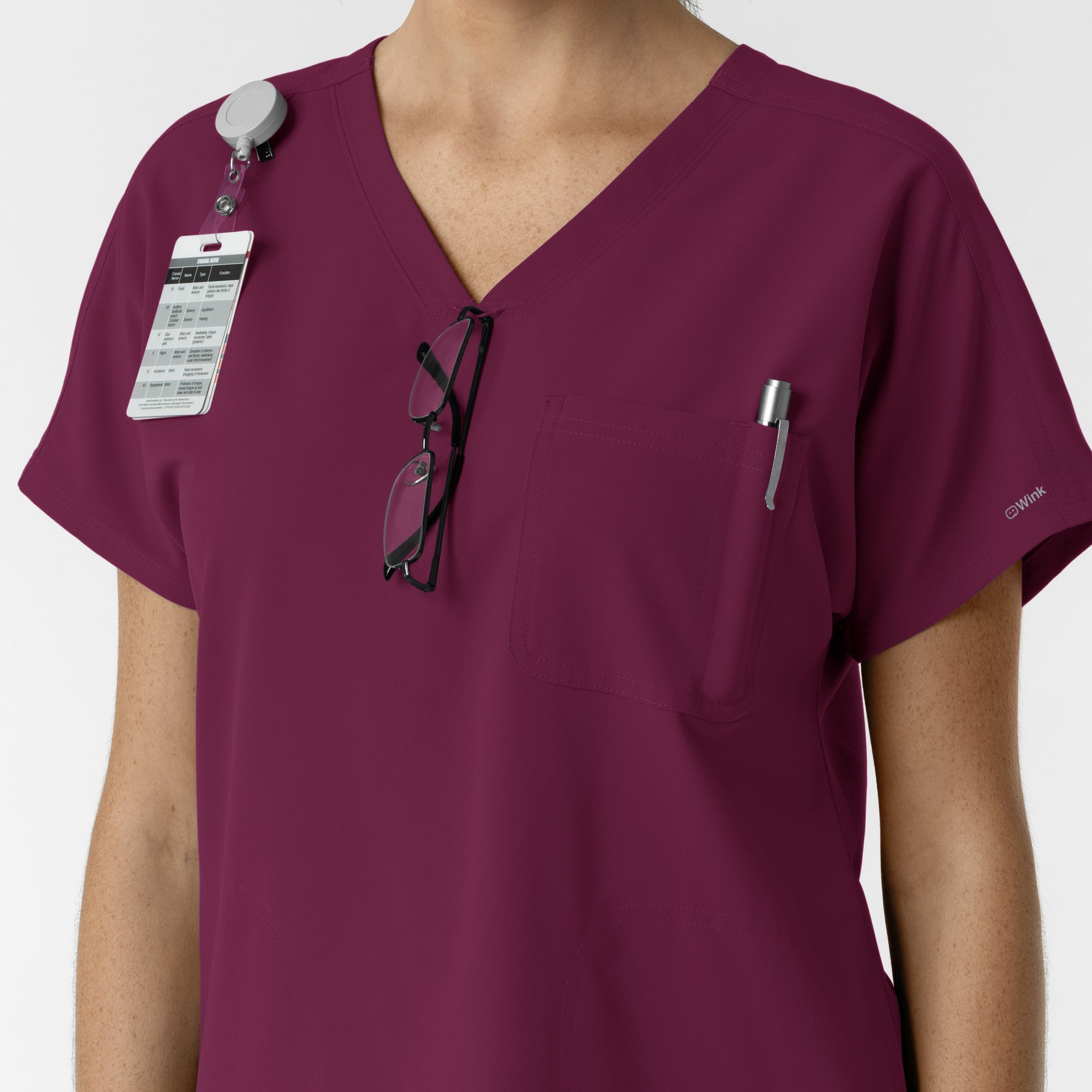 NURTUR Women's Drop Shoulder Tunic Scrub Top - Wine accessories