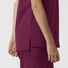 NURTUR Women's Drop Shoulder Tunic Scrub Top - Wine side hem vent