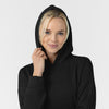 Unwind & Lounge Women's Hoodie Black front detail