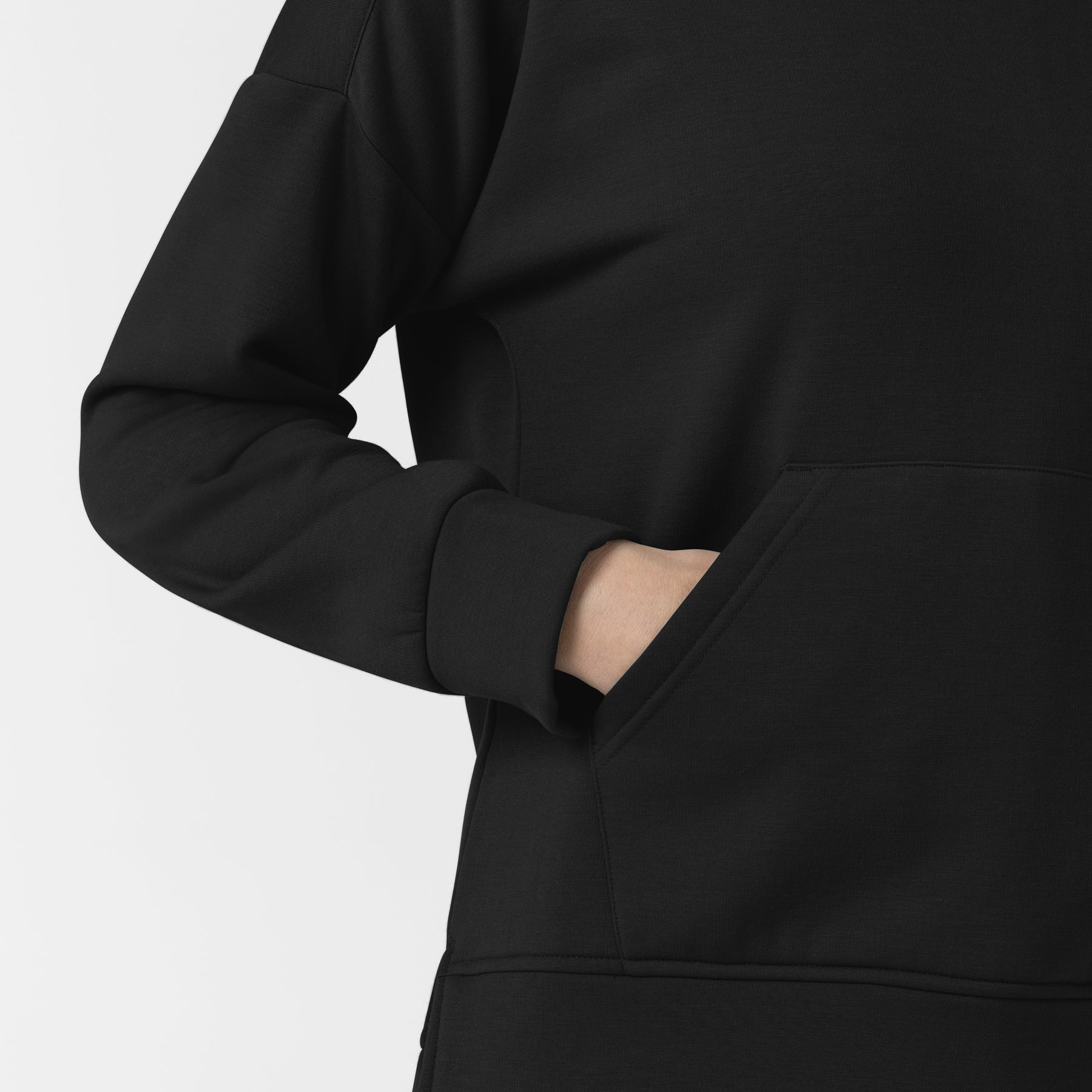 Unwind & Lounge Women's Hoodie Black side detail 1