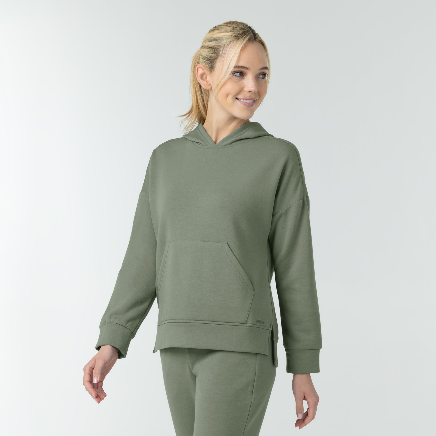 Unwind & Lounge Women's Hoodie Sage side view