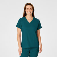 PRO Women's 4 Pocket V-Neck Scrub Top Caribbean Blue