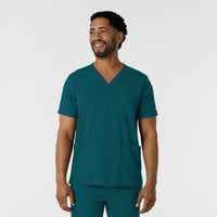 Boundless Men's Multi Pocket V-Neck Scrub Top Caribbean