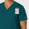 Boundless Men's Multi Pocket V-Neck Scrub Top Caribbean side detail 1