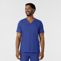 Boundless Men's Multi Pocket V-Neck Scrub Top Galaxy Blue
