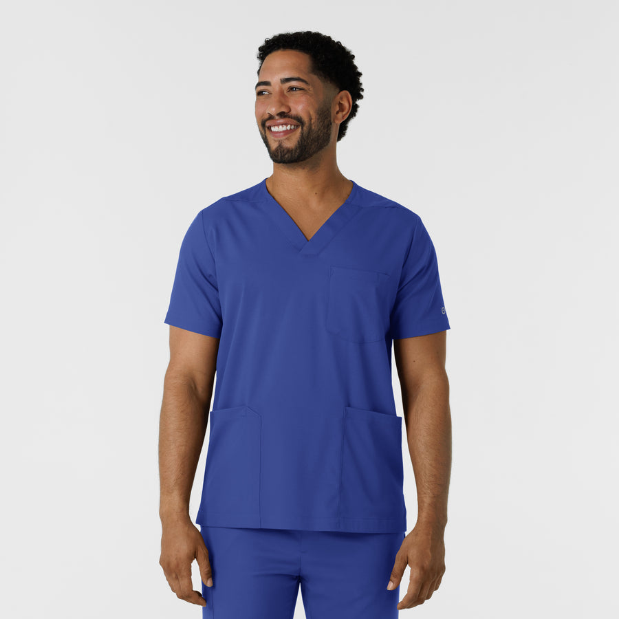 Boundless Men's Multi Pocket V-Neck Scrub Top Galaxy Blue