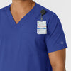 Boundless Men's Multi Pocket V-Neck Scrub Top Galaxy Blue side detail 1