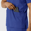 Boundless Men's Multi Pocket V-Neck Scrub Top Galaxy Blue hemline detail