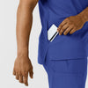 Boundless Men's Multi Pocket V-Neck Scrub Top Galaxy Blue card pocket